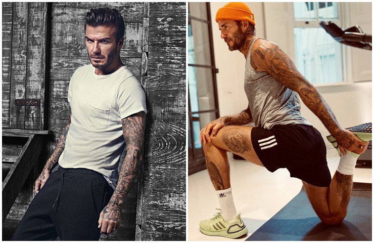 David Beckham dù đã từ giã sân cỏ nhưng anh vẫn giữ được phong độ với cơ thể cường tráng.
