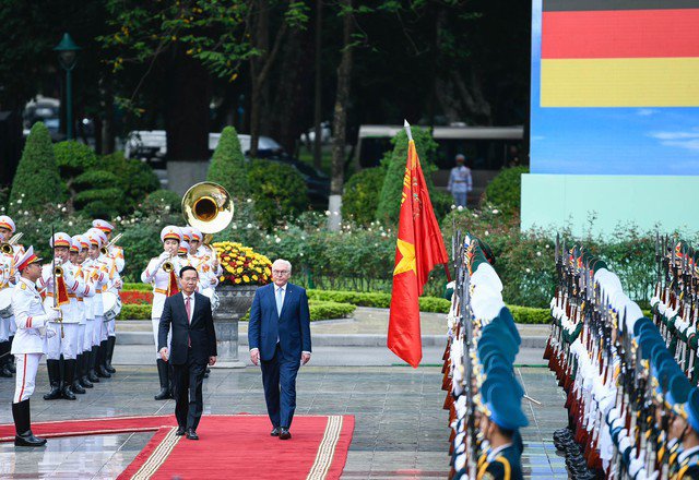 Chủ tịch nước Võ Văn Thưởng và Phu nhân đón Tổng thống Đức và Phu nhân - 7