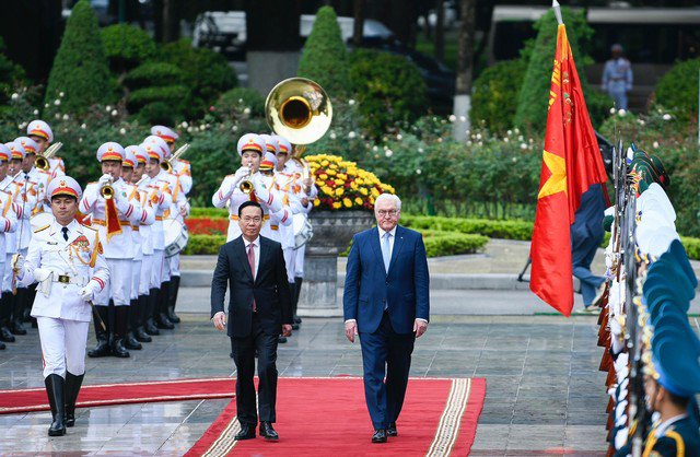 Chủ tịch nước Võ Văn Thưởng và Phu nhân đón Tổng thống Đức và Phu nhân - 8