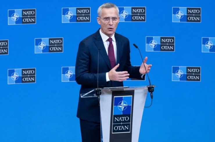 Tổng thư ký NATO Jens Stoltenberg tại cuộc họp báo trong khuôn khổ cuộc họp của các Ngoại trưởng NATO về Ukraine ở Brussels (Bỉ) vào ngày 23-11-2023. Ảnh: REUTERS