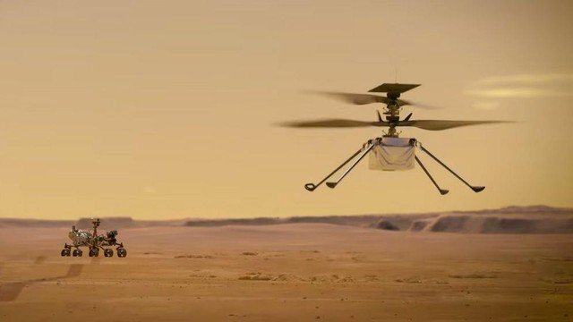 Cặp đôi tàu vũ trụ săn sự sống Sao Hỏa Ingenutiy - Perseverance của NASA - Ảnh: NASA