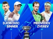 Thể thao - Nhận định bán kết Australian Open: Djokovic &quot;khổ chiến&quot; Sinner, Medvedev đấu Zverev nảy lửa