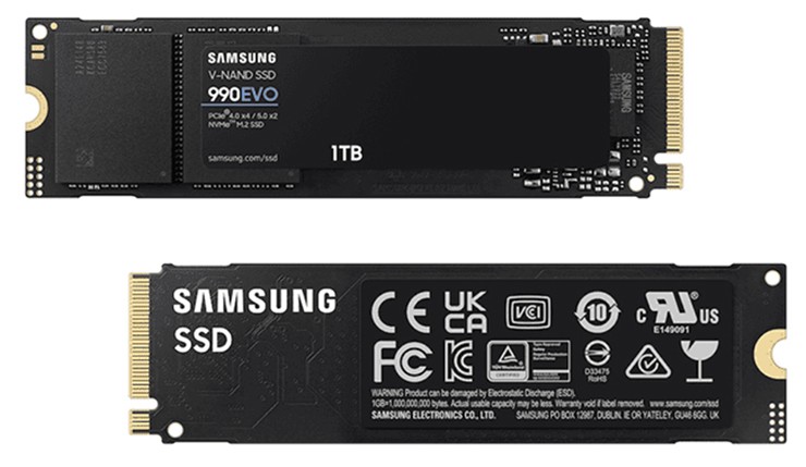 Mặt trước và sau của dòng SSD mới.