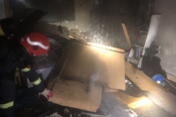 Cháy phòng thờ ngôi nhà 6 tầng ở Cầu Giấy