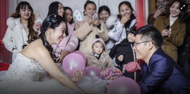 Một đám cưới ở Ninh Ba, tỉnh Chiết Giang, tháng 12/2018. Ảnh: VCG