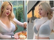 Bạn trẻ - Cuộc sống - Hot girl Hàn Quốc mặc xuyên thấu khoe vòng một căng đầy “ná thở”