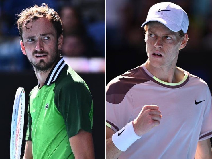 Chung kết Australian Open 2024: Jannik Sinner (bên phải) thắng Daniil Medvedev