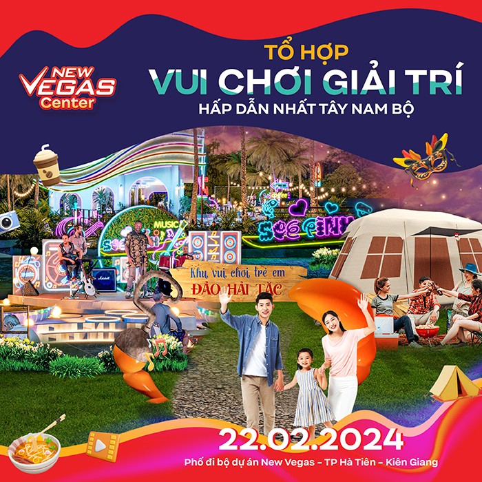 Phố đi bộ trung tâm New Vegas với nhiều chương trình hấp dẫn