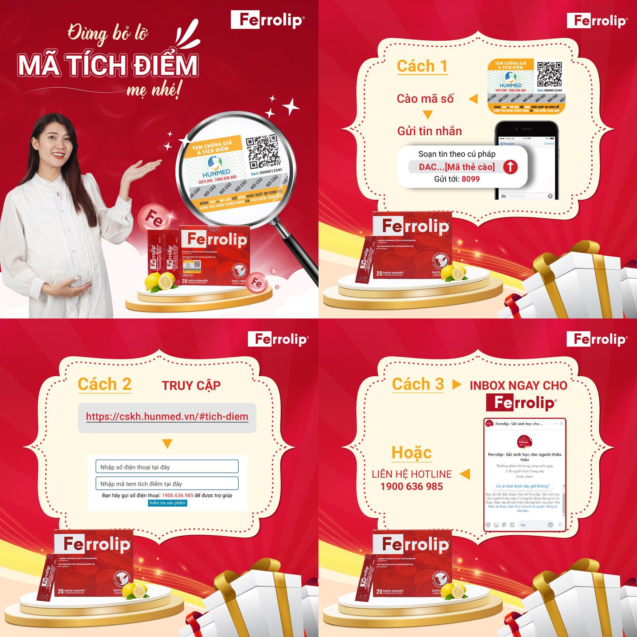 Tích điểm đổi quà Ferrolip và Menacal - Mua 4 tặng 1 hộp cùng loại - Tích càng nhiều, quà càng lớn - 2