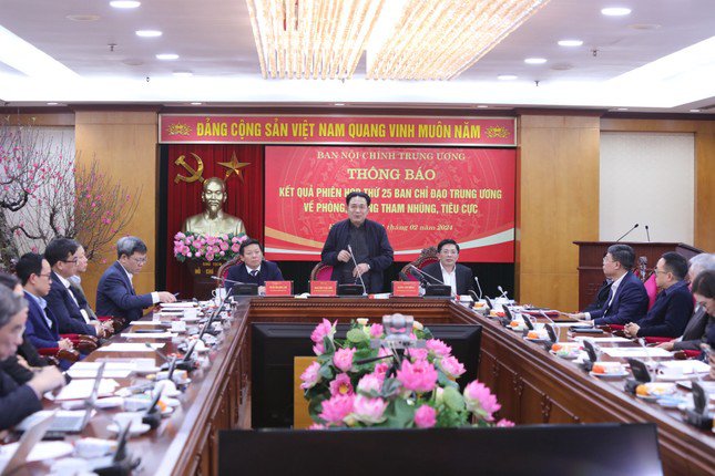 Ban Nội chính Trung ương tổ chức thông báo kết quả phiên họp thứ 25 của Ban Chỉ đạo Trung ương về phòng, chống tham nhũng, tiêu cực.