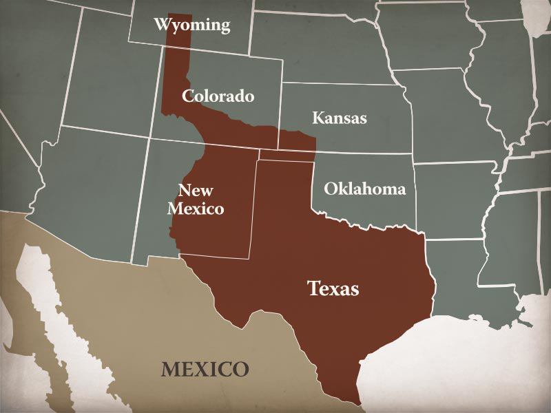 Lãnh thổ bang Texas trước khi sáp nhập Mỹ (ảnh: Texas.gov)