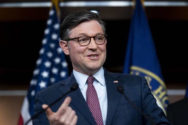 Chủ tịch Hạ viện Mỹ Mike Johnson. Ảnh: BLOOMBERG