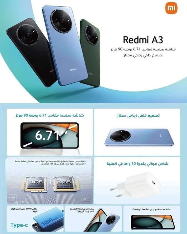 Thông tin Redmi A3 được đăng tải.