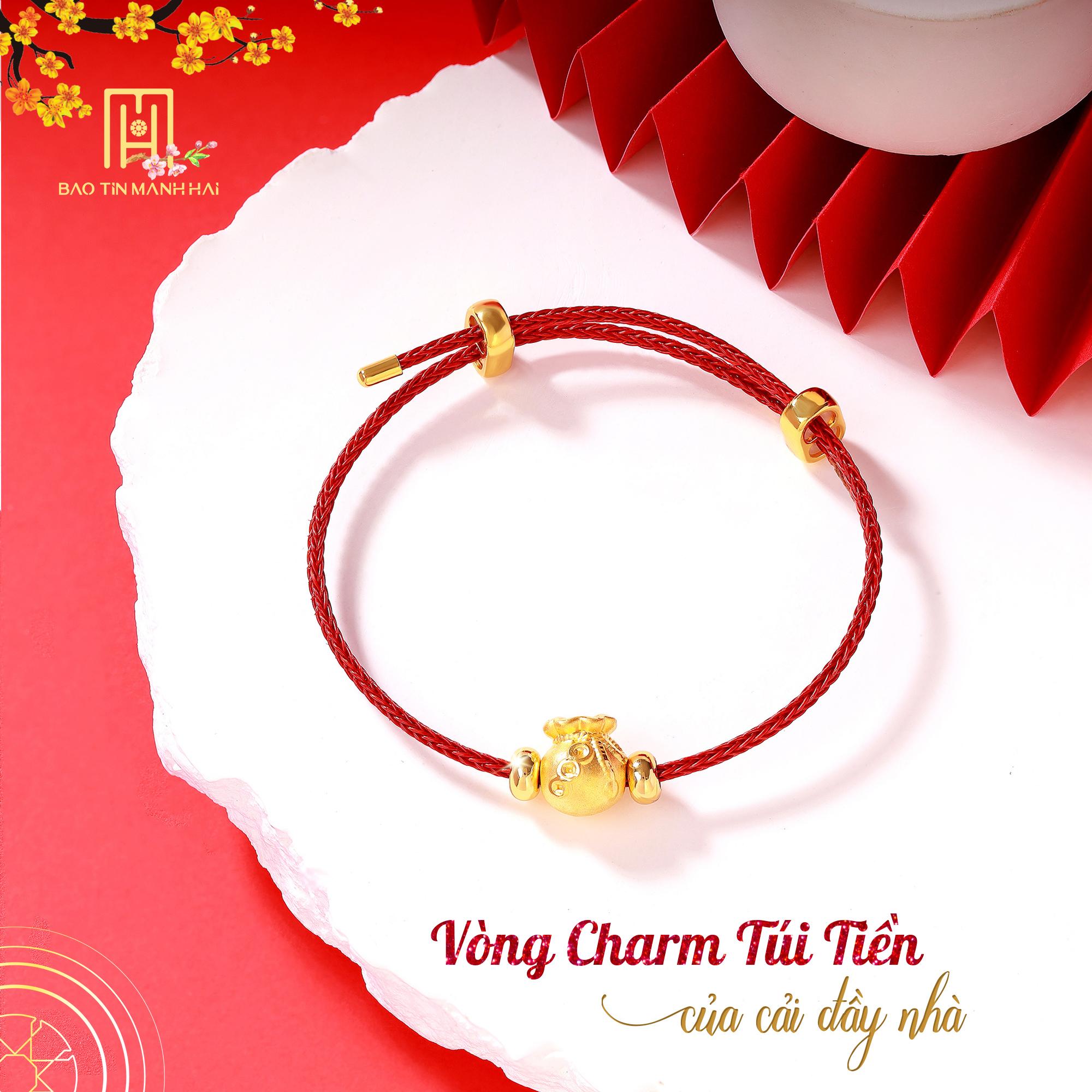 Charm vàng 24k được thiết kế hiện đại, vừa thời trang vừa mang theo may mắn tài lộc