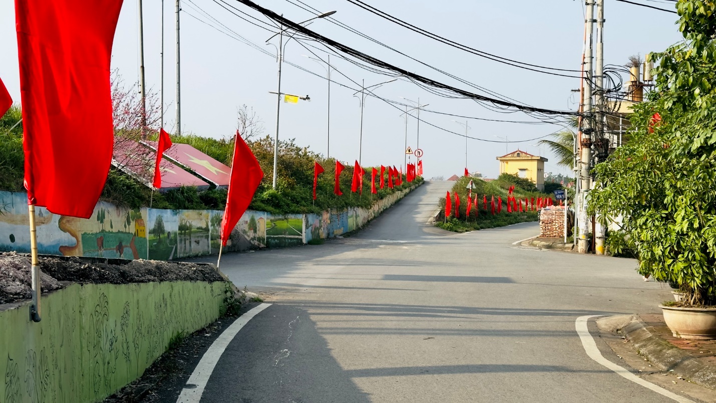 Triền đê “đẹp bậc nhất” làng quê Việt với bích họa dài hàng km, hoa cỏ khoe sắc ngày Tết - 2