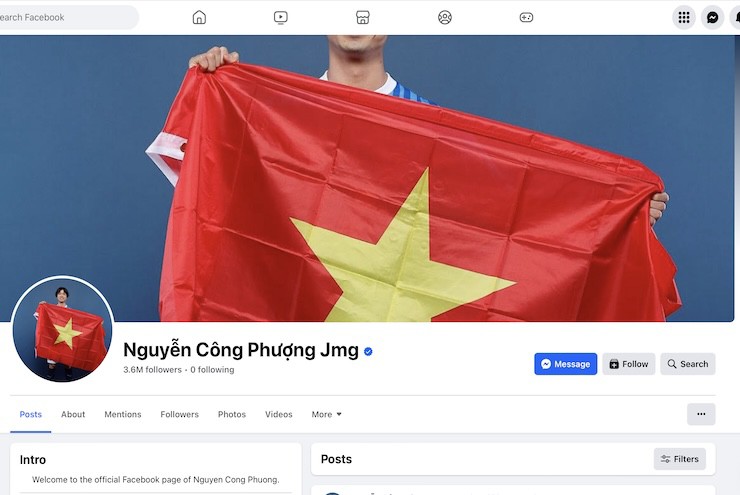 Trang Facebook của Nguyễn Công Phượng.