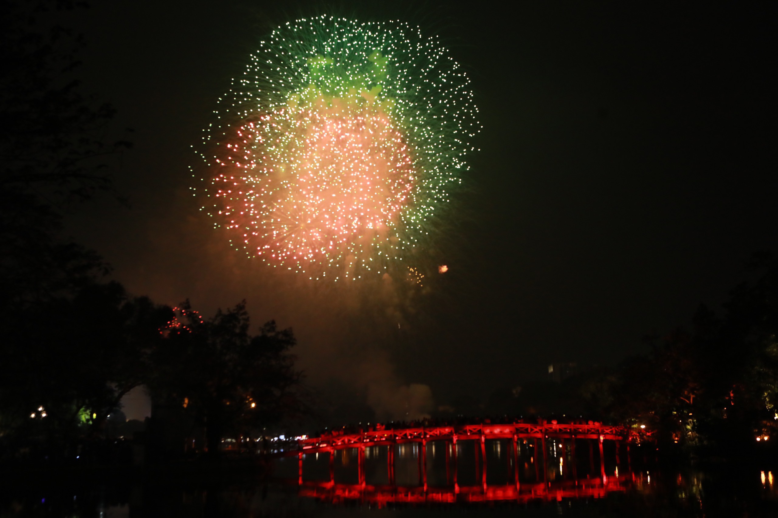 Pháo hoa rực sáng, lung linh trên bầu trời, chào năm mới Giáp Thìn 2024 - 5