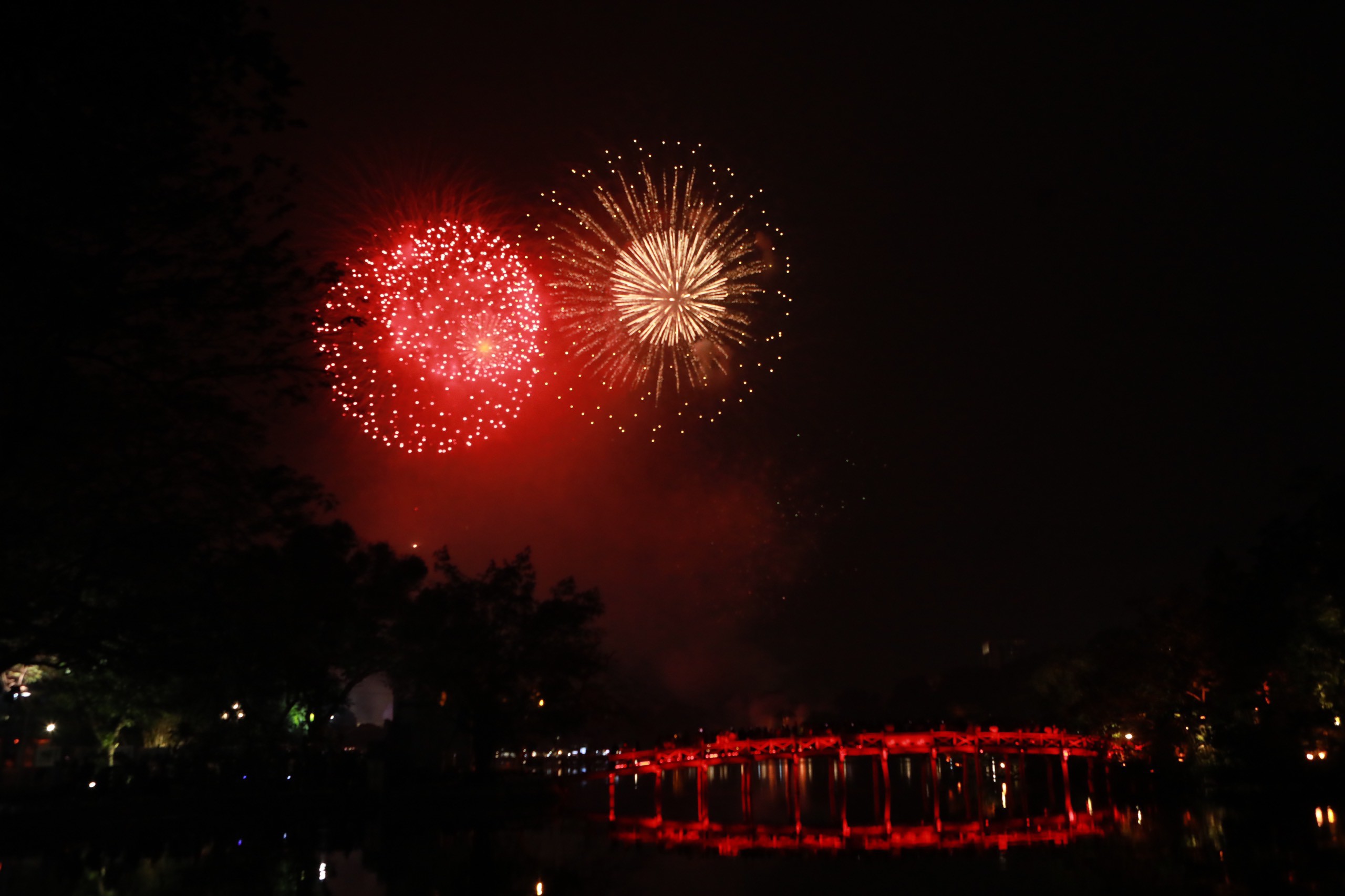 Pháo hoa rực sáng, lung linh trên bầu trời, chào năm mới Giáp Thìn 2024 - 8