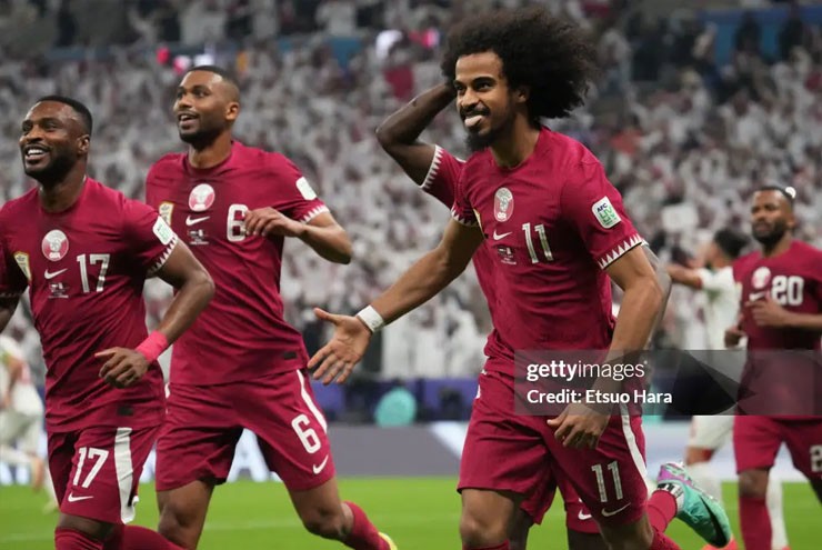 Afif và các đồng đội tỏ ra may mắn hơn so với Jordan ở trận chung kết Asian Cup 2023