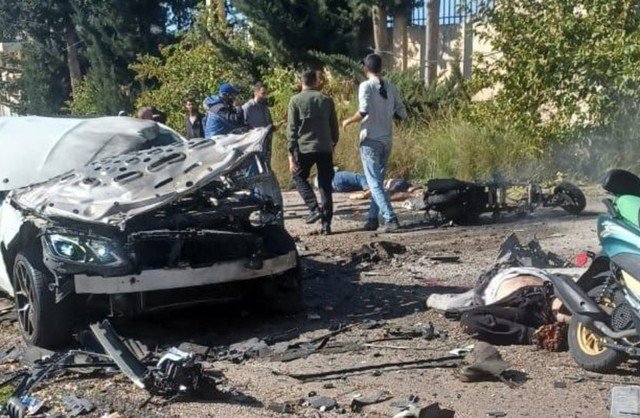 Hình ảnh trên kênh Telegram của Hezbollah với chiếc xe bị nhắm mục tiêu. Ảnh: Telegram Hezbollah