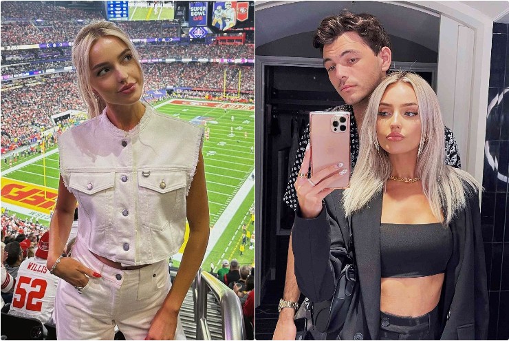 Morgan Riddle, bạn gái của tay vợt Taylor Fritz bị làm phiền tại Super Bowl 2024