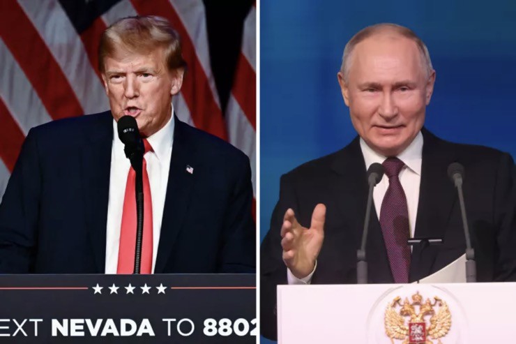 Cựu Tổng thống Mỹ Donald Trump (trái) và Tổng thống Nga Vladimir Putin.