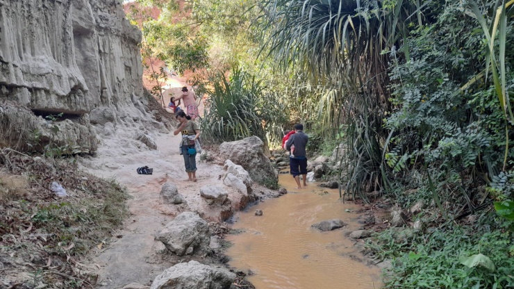 Nước suối có màu đỏ cam, một&nbsp;bên là những khối nhũ cát nhấp nhô, một&nbsp;bên là những hàng dừa, bụi dứa dại um tùm xanh mướt.&nbsp;Vì thế, người ta thường ví Suối Tiên tựa như một viên ngọc bích ngọt ngào. hai bên dòng suối có nhiều điểm chụp hình đẹp để du khách tha hồ tạo dáng.