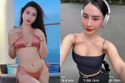 Thể thao - Hot girl phòng Gym Trang Lê 3 vòng ngày càng nóng bỏng &amp; đam mê chạy bộ