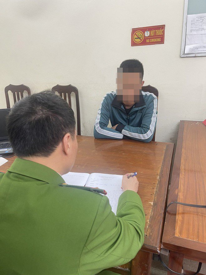 Tài xế Q. tại cơ quan công an.