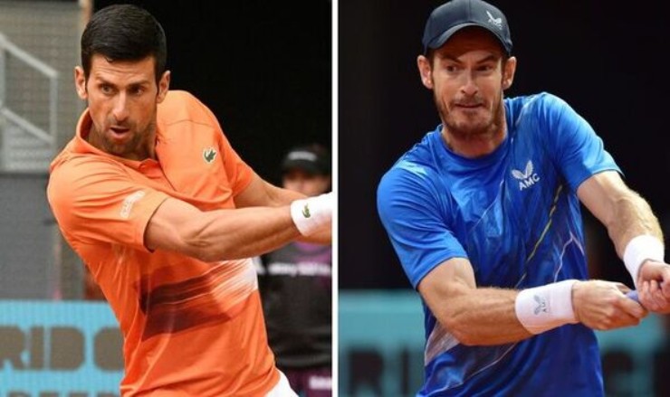 Murray (áo xanh) khẳng định Djokovic (áo cam) là tay vợt "đáng sợ nhất" vì có kĩ năng tuyệt vời và tinh thần "thép"