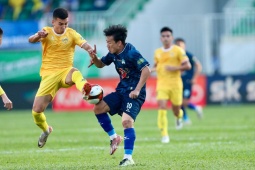 Video bóng đá HAGL - Quảng Nam: Ăn miếng trả miếng, chôn chân ở đáy bảng (V-League)