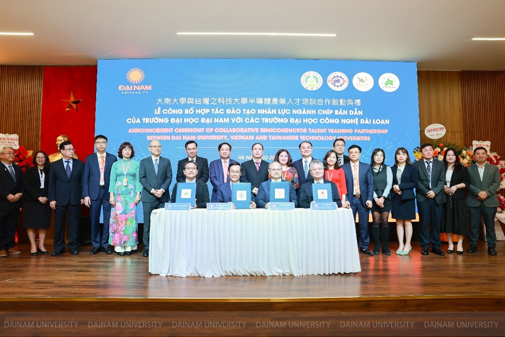 DNU ký kết hợp tác với Trường Đại học KHKT Long Hoa, Đại học KHKT Minh Tân, Đại học KHKT Côn Sơn đào tạo nhân lực ngành Chip bán dẫn.