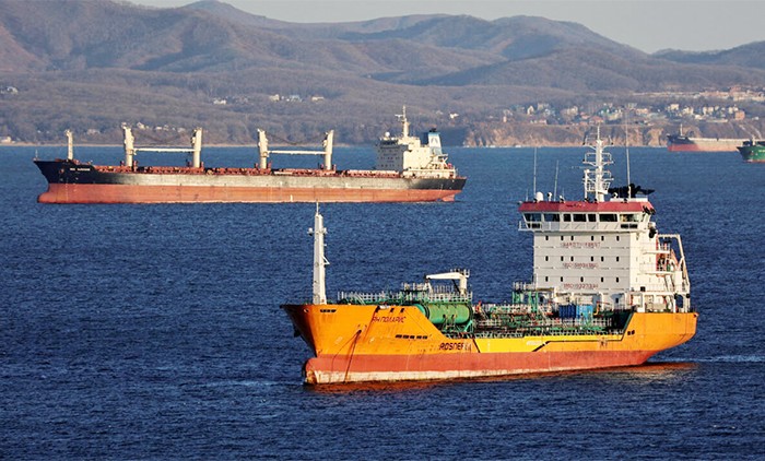 Một tàu chở dầu xuất khẩu của Nga.