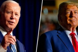 Đối lập bức tranh vận động tranh cử Trump - Biden