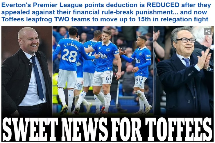 Tờ Daily Mail gửi lời chúc mừng tới Everton