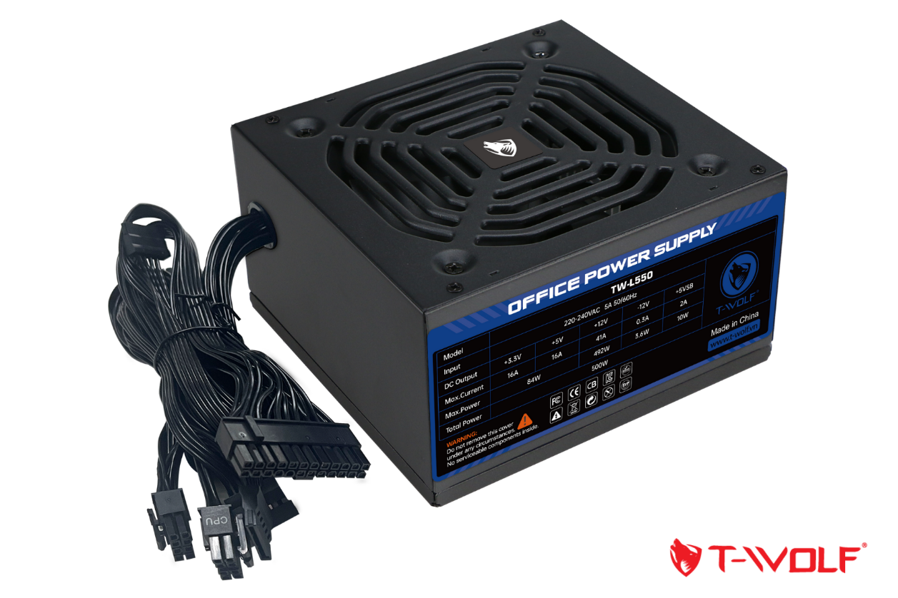 Nguồn máy tính T-WOLF giúp người dùng thoải mái thực hiện các tác vụ với hiệu năng lớn