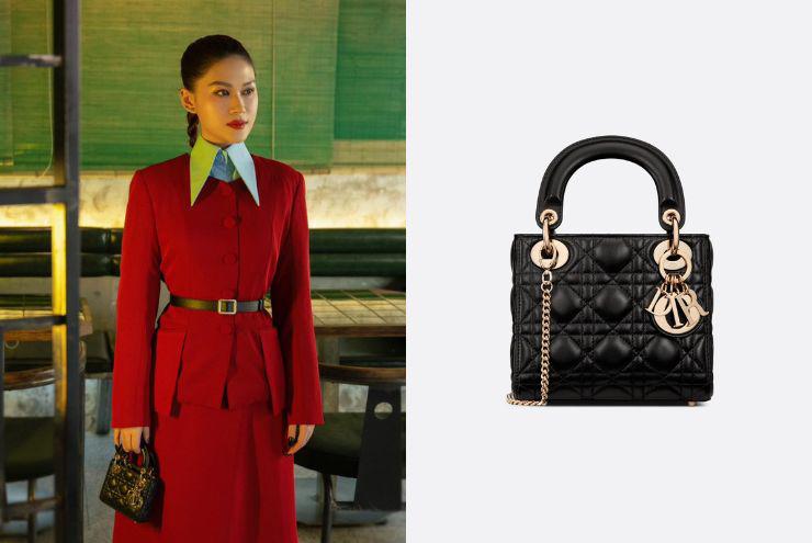 Ngoài ra, Ngọc Thanh Tâm cũng rất lăng xê chiếc túi&nbsp;Mini Lady Dior Bag màu đen, phiên bản khóa vàng. Thiết kế này có giá khoảng 145 triệu đồng.