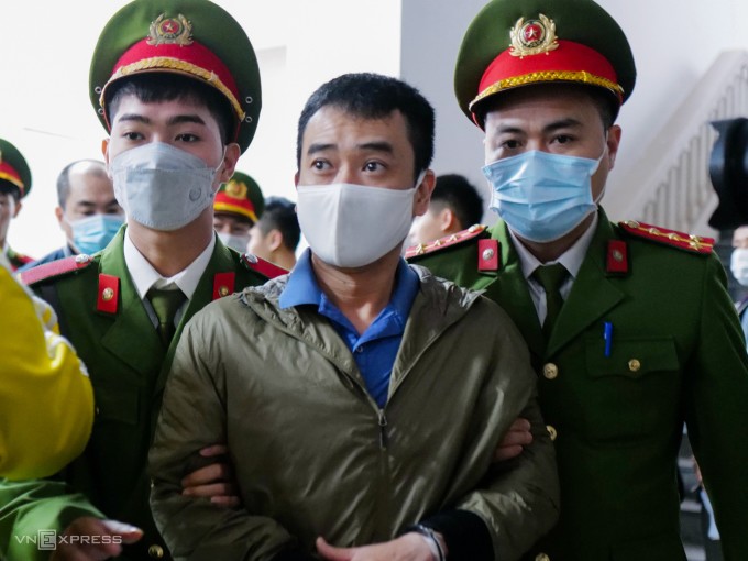 Phan Quốc Việt trong phiên tòa tháng 1. Ảnh: Ngọc Thành