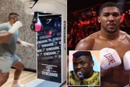 Thể thao - Ngannou thị phạm cú đấm mạnh nhất thế giới, "dọa" Joshua trước trận đấu