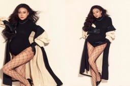 Thời trang - "Quỳnh Búp Bê" mặc bodysuit khoe bụng bầu đôi