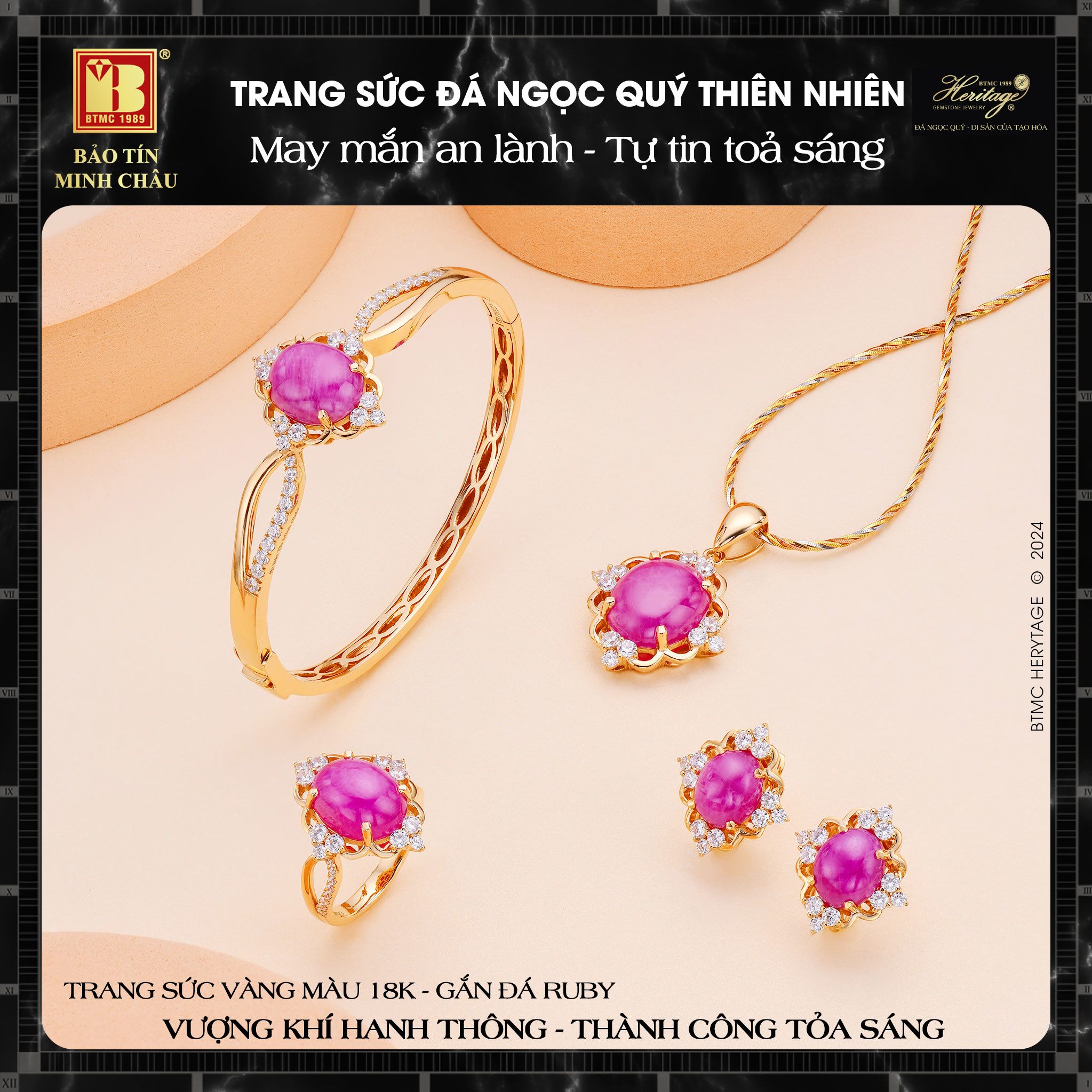 BST Trang sức gắn Đá ngọc quý của nhãn hàng Heritage