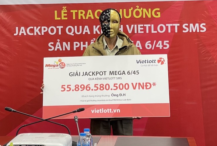 Anh Đ.H. nhận giải Jackpot trị giá hơn 55,8 tỷ đồng.