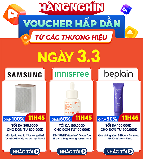 Chuyện Đại Gia Đình Sốp Pi số ngày 3.3 còn đưa người xem lần lượt đi qua các hoạt động săn siêu voucher giảm lên đến 300.000 đồng từ các thương hiệu Samsung, innisfree, beplain.