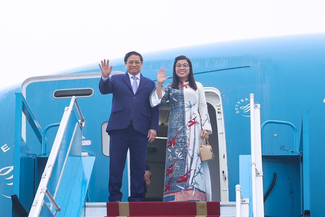 Thủ tướng Phạm Minh Chính và Phu nhân rời Hà Nội, lên đường tham dự Hội nghị Cấp cao Đặc biệt kỷ niệm 50 năm quan hệ ASEAN-Úc, thăm chính thức Úc và thăm chính thức New Zealand. Ảnh: Nhật Bắc