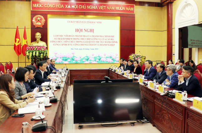 Đoàn Thanh tra Chính phủ làm việc tại tỉnh Bắc Ninh.