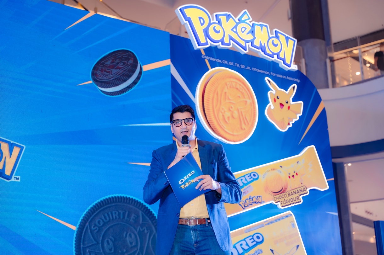 Ông Sameer Yadav, Giám đốc Tiếp thị Mondelez Kinh Đô Việt Nam chia sẻ tại sự kiện ra mắt bộ sưu tập OREO Pokémon mới.
