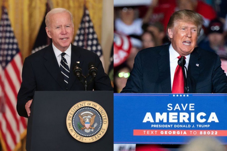 Tổng thống Mỹ Joe Biden (trái) và cựu Tổng thống Mỹ Donald Trump. Ảnh: GETTY IMAGES