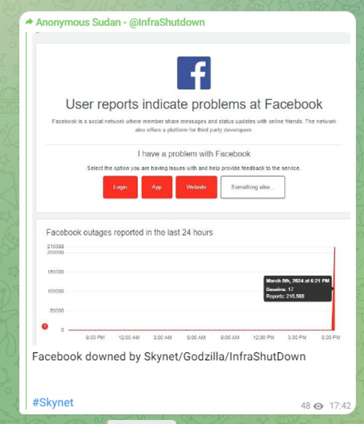 Tuyên bố của nhóm hacker đứng đằng sau cuộc tấn công vào máy chủ Meta hôm qua?