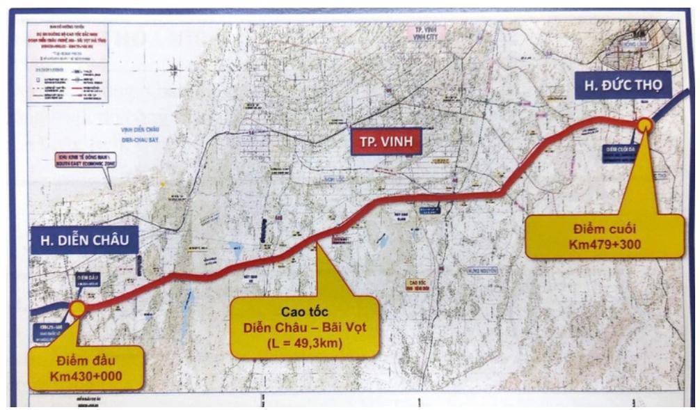 Tuyến cao tốc Bắc Nam qua thành phố Vinh 2024 đoạn Diễn Châu – Bãi Vọt dự kiến hoàn thành vào ngày 30/4/2024. (Ảnh: Phùng Tuấn)