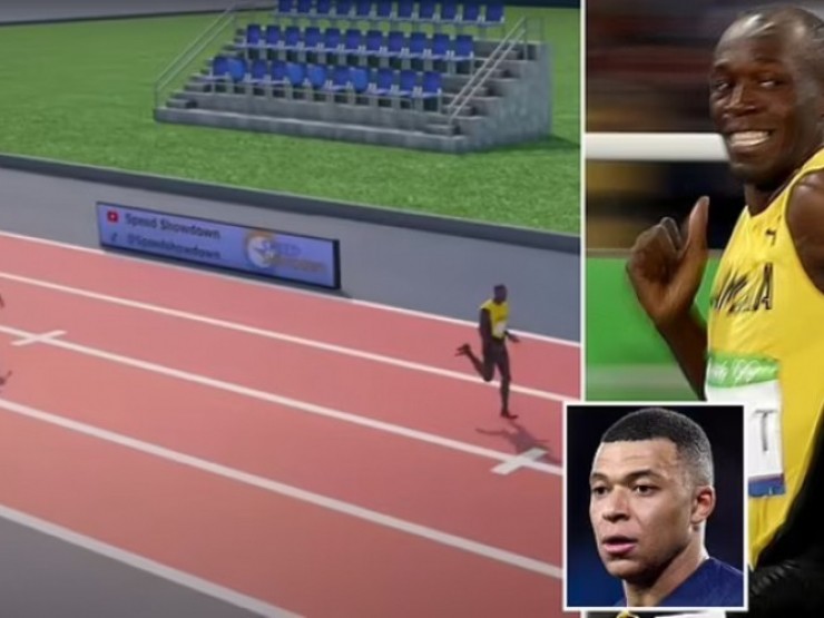 Mbappe đua 100m với "Vua tốc độ" Usain Bolt, bị chê chạy chậm hơn các cô gái